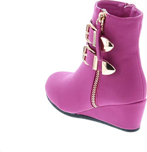 Link Peggy-90K Children Girl's Wedge Heel Double Straps High Top Ankle Booties3