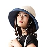 [DreamHats] [ドリームハッツ]帽子 レディース 夏 uv 折りたたみ UVカット帽子 100% 大きいサイズ 頭 大きい 大きめ つば広 リバーシブル 春夏 たためる帽子 日焼け防止 Lサイズ XL おしゃれ 母の日 運動会 Lサイズ(60cm),オフホワイト×ダンガリー