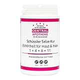 Schüssler Salze Kur Haut und Haare - Schönheitskur 1 + 4 + 8 + 11 für schöne Haut und Haare - Schüssler Salz Set, 225 g