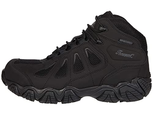 Thorogood Crosstrex Mid Waterproof Hiking Boots for Men - Lightweight Black Leather and Mesh with Safety Toe, Comfort Insole, and Athletic Traction Outsole4
