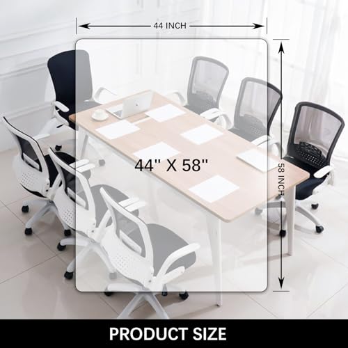 Image of Kuyal Clear Chair mat for Hardwood Floor 44 x 58 inches Transparent Floor Mats Wood /Tile Protection Mat for Office & Home (44 inch X 58 inch Rectangle)