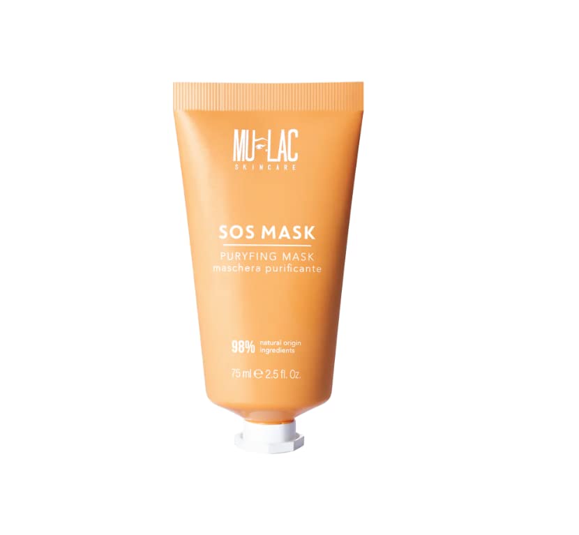 Mulac Cosmetics SOS MASK Maschera Purificante per pelle impura, con punti neri o tendenza acneica Vegan 75 ml