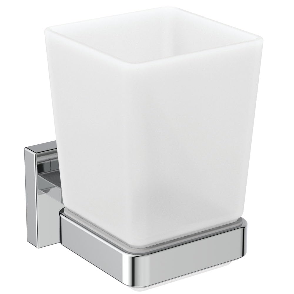 Ideal Standard IOM Square Frosted Glass Toothbrush Holder, E2204AA