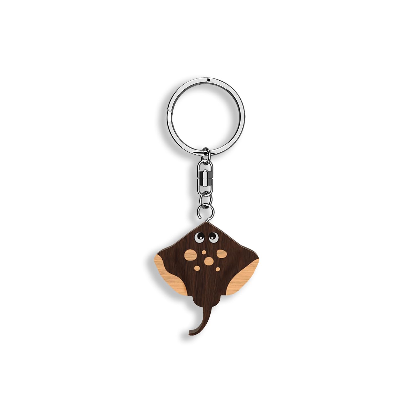 Framan Aquatic Animals Wooden Keyring, Various Models. Handmade, Sustainable Product., multicoloured, One size