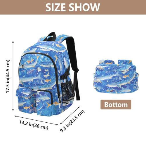 Mochila para portátiles de 17.5 pulgadas Barracuda azul crema universidad y negocios 3