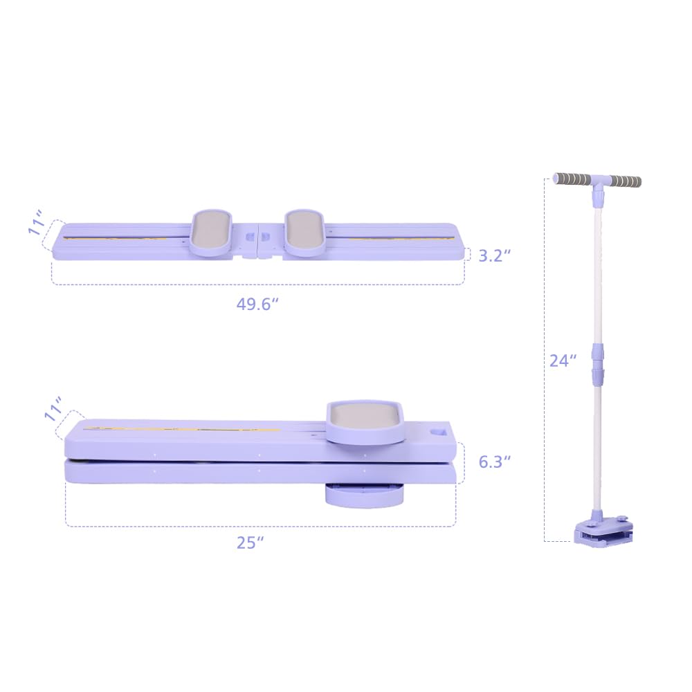 Adjustable Ski Machine, Simulated Ski Trainer, Ski Practice, Hip Trainer, Exercise Equipment for Leg Pelvic Floor Muscle Workout, Funny Fitness Equipment for Home Full Body Workout, Purple