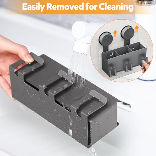 Ceecysaa Toothbrush Holder Wall Mounted, Aluminum Suction Cup Toothbrush Holder with 3 Toothbrush Slots and 3 Cups, Bathroom Organizer Accessories Set for Storing Razor, Toothpaste, and More by Ceecysaa - Image 5