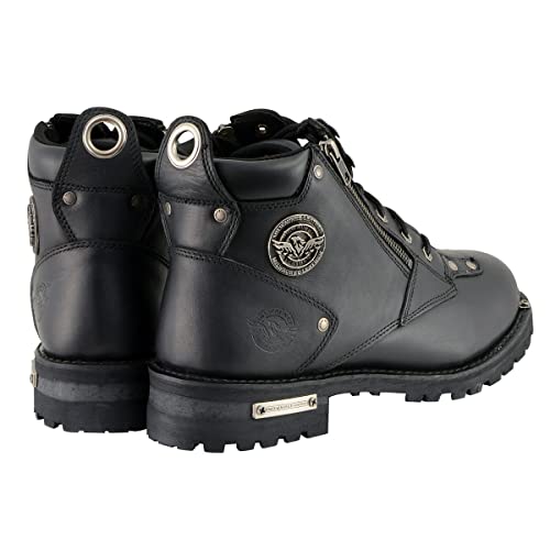 Image of Milwaukee Leather Men's Leather Lace-Up Riding Boots - Motorcycle Biker Footwear for Street & Daily Wear
