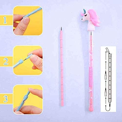 Krupasadhya Cute Magical Unicorn design lead pencils for girls & boys/Birthday party school supply/Quality fancy dark pencils for smooth writing 4