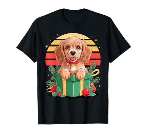 Retro Christmas English Cocker Spaniel X-Mas Ornaments T-Shirt