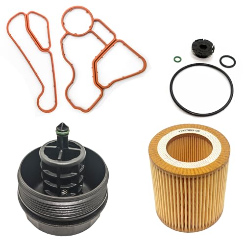 AMCC Engine Oil Cooler and Oil Filter Gasket Kit Enhanced Version Suitable for BMW All Models E60 E90 F18 F30 N20 N52 N54 N55 2.0L 3.0L (4 Kit)