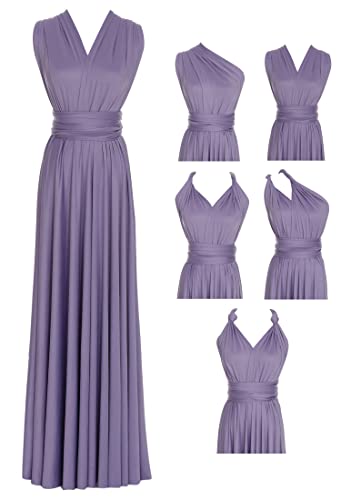 Edaydress Umwandelbares Maxikleid, vielseitig verwendbar, für Party, Hochzeit, Brautjungfer, lange Kleider, S, Flieder, Einheitsgröße Mehr
