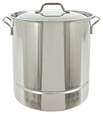 Bayou Classic 1316 Stainless Tri-Ply Stockpot with Vented Lid, 16-Gallon