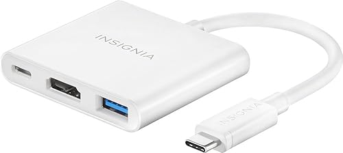 Insignia Adaptador HDMI multipuerto USB tipo C NS-PU378CHM 5Gbps 4K Ultra HD 60Watts