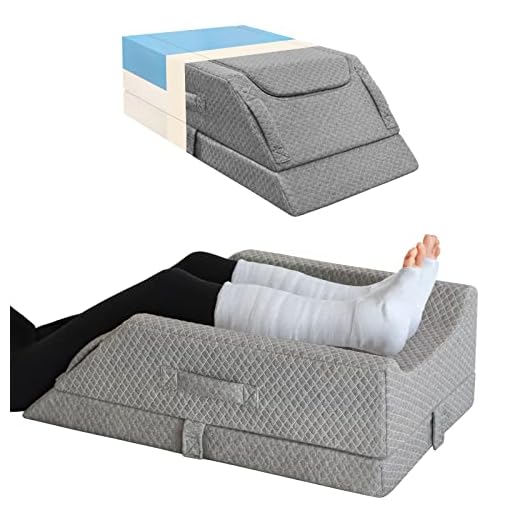 Adjustable Leg Elevation Pillows for Swelling After Surgery, Cooling Memory Foam Leg Wedge Pillow for Blood Circulation, Wedge Pillow for Sleeping, Sciatica Back Knee Hip Ankles Pain Relief