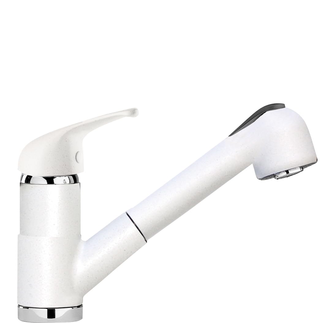 Schock Absolute White | Omega Mixer With Single Lever Shower With Swivel Spout, Pull-Out Double Jet Shower, H177.5