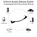 UpperFu 3.5mm Stereo Audio Cable, 2-Pack Gold Plated 3.5mm Male 90 Degree Right & Left Angled to Male 3 Pole Stereo Audio Adapter Cable for Smartphones Tablets Media Players 10cm/3.9inch
