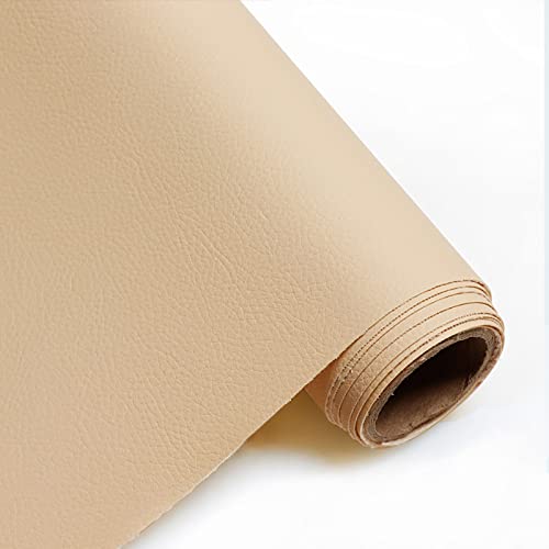 Cuir en cuir beige 1,6x7m pour diy et remplacement de selle de moto - 2