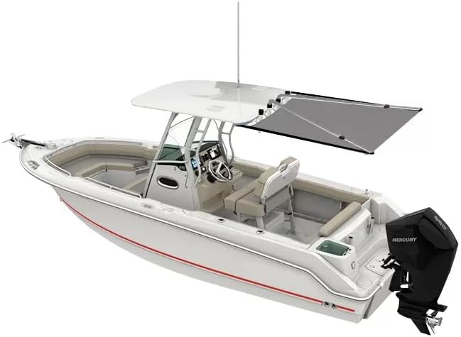 T-Top Extender/Sun Shade Easy Install Extend Shaded Area up to 5ft (Gray, Width 6' x Length 5')