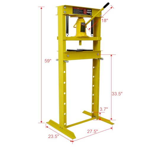 Elountik W465S0003 Steel H-Frame Hydraulic Garage/Shop Floor Press With Stamping Plates, 20 Ton Bottle Jack Shop Press thumb #1