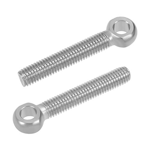 Image of uxcell M10 x 60mm Machinery Shoulder Swing Lifting Eye Bolt 304 Stainless Steel 2pcs
