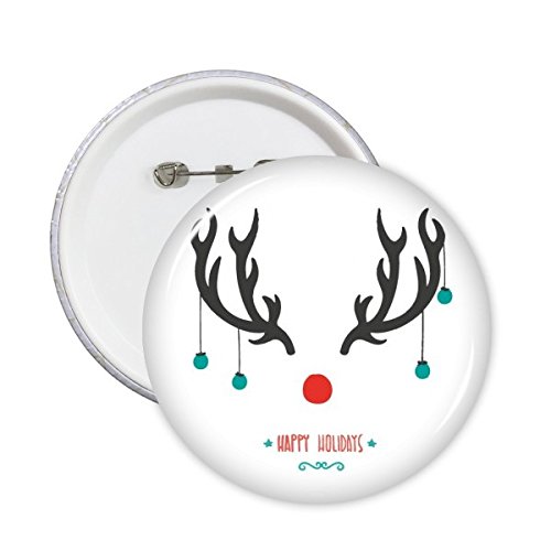 Badge rond Noël Antler bouton épingle pour décoration vêtement sac