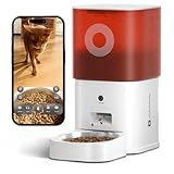 Distributore Automatico Cibo Gatti con Telecamera HD, Dispenser 6L WiFi 2.4G con App, Audio Bidirezionale e Visione Notturna, Timer, Doppia Alimentazione, Ciotola Inox (Bianco)
