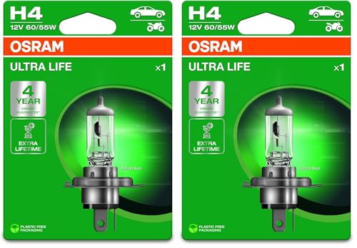 Osram H4 Glühlampe Fernscheinwerfer 60/55W Fernlicht Birne 64193ULT-1BL (Packung mit 2) – Ansicht 1