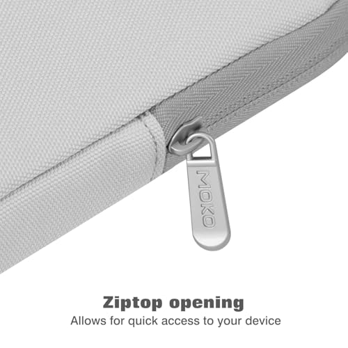 Image of MoKo 9-11 Inch Tablet Sleeve Bag Carrying Case Fits New 11inch iPad Air M4, iPad A16 2025, iPad Pro 11 M4, Air 5 /4 /3, iPad 10 /9 /8th Gen, Tab S8 /S9 11 inch, Tablet Carrying Case, Gray + White