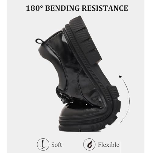 Men's Leather Platform Lace-up Oxford Shoes Comfortable Round Toe Classic Business Dress Shoes Casual Non-Slip Soft Work Shoes4