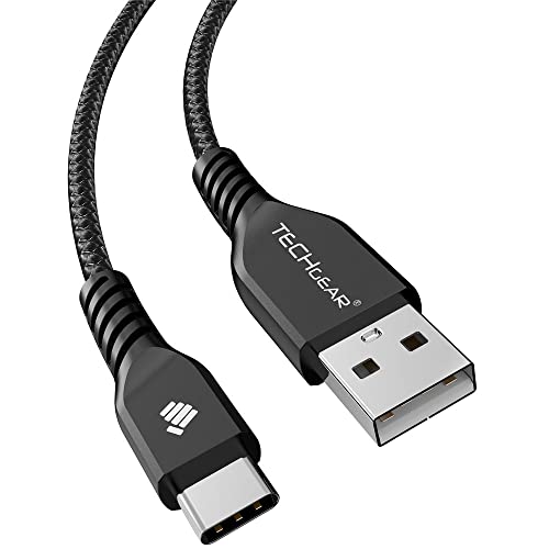TECHGEAR Câble USB C, 1 mètre Tressé Résistant pour Appareils USB Type C, Samsung Note 20/10/Lite, S21 FE/Plus/Ultra S20 FE, S10, S9, S8, Samsung A12, A52 5G, A20e A41 A51 A71, A02s A03s, A22 5G, A21s