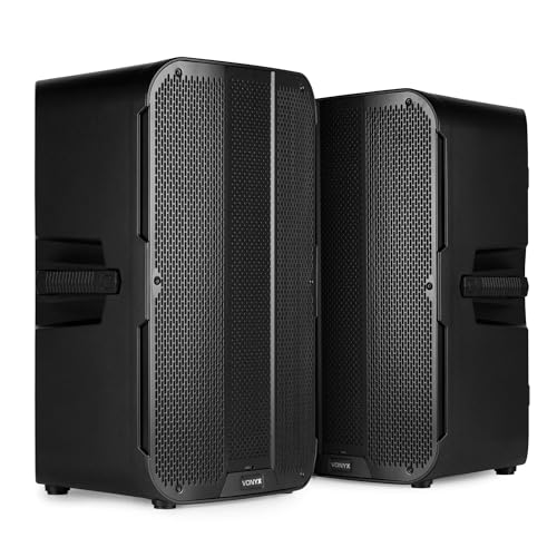 VONYX VD715A - Paire d’Enceintes Actives Bi-Amplifiées 15 Pouces - 2X 900 Watts, Idéal pour Les DJs Mobiles, Salles de Fêtes, Petites Scènes