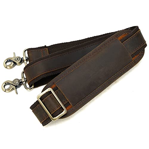 Polare Full Grain Leather Adjustable Replacement Shoulder Strap with Metal Hook for Briefcase Messenger Shoulder Duffel Bag Dark Brown by POLARE ORIGINAL - Image 5