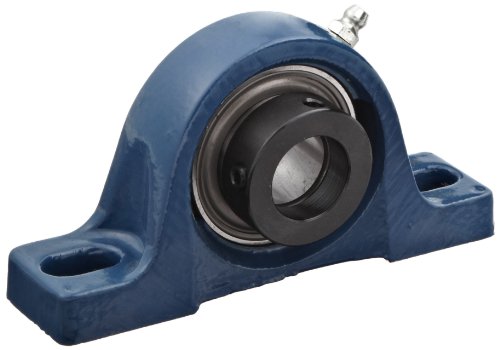 SKF SY 1. FM Pillow Block Ball Bearing, 2 Bolts, Normal-Duty, Eccentric Locking Collar, Contact Seals, Cast Iron, Inch, 1