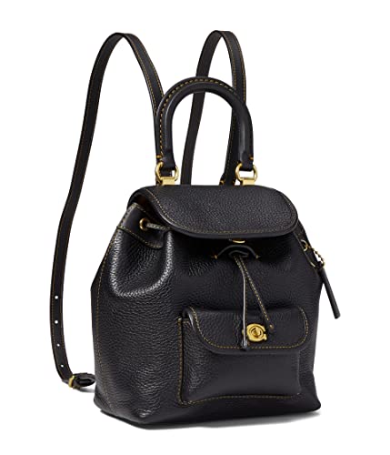 Coach Soft Pebble Leather Riya Backpack 21 Black One Size
