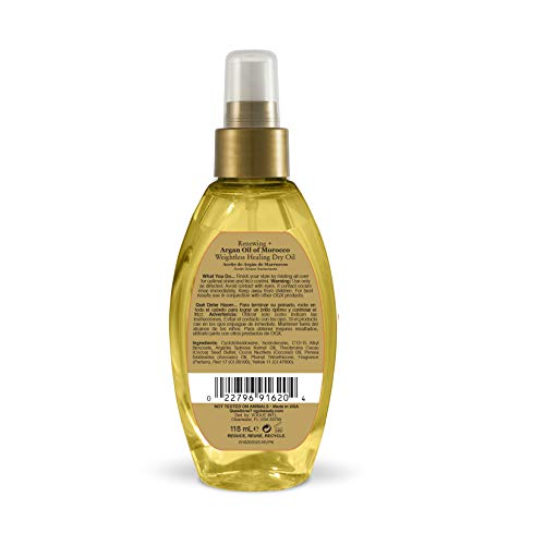 Ogx 022796916204 Renewing + Argan Oil Of Morocco Weightless Healing Dry Oil Spray, Lightweight Hair Oil Mist For Split Ends thumb #1