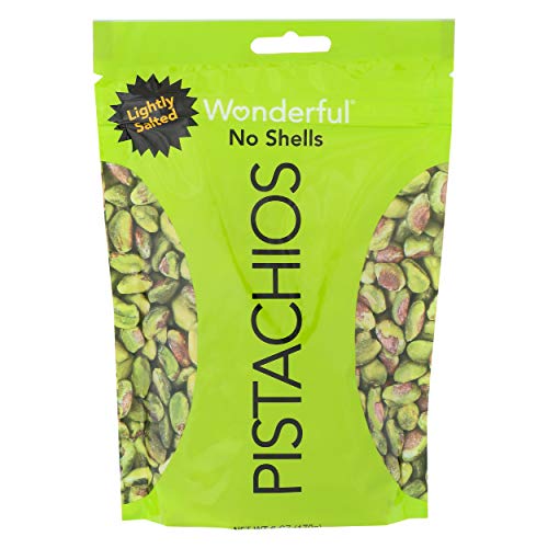 Wonderful Pistachios, No Shells, Roasted and Lightly Salted, 6 Ounce Resealable Bag