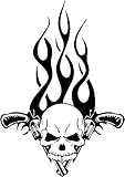 myrockshirt Totenkopf mit Tribal Flammen revolvergewehr 30 x 20 cm Aufkleber Autoaufkleber Sticker ohne Hintergrund Auto PKW Lack Scheibe