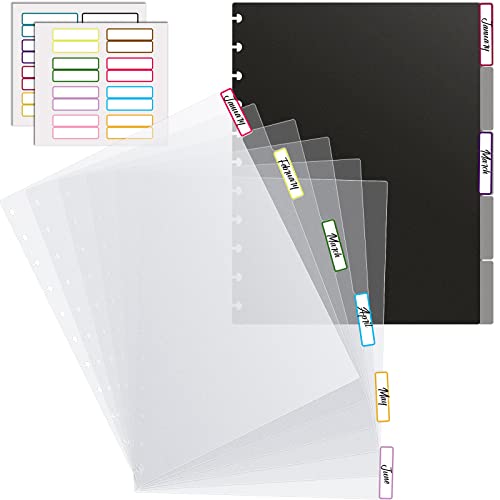 Intercalaires à onglets en polyéthylène noir pour cahier à disques