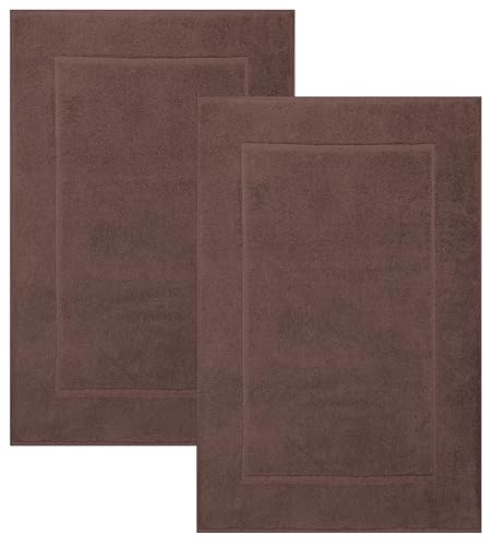 Betz Set di 2 scendibagni misure 50 x 70 cm 100% cotone scendibagno tappeto da bagno Premium qualità 650 g/m² 10 colori sono disponibili Colore marrone