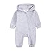 Mono de bebé con capucha para bebé, todo en uno, abrigo, mono para bebé, niña, ropa de mameluco casual con capucha y orejas de oso mono con cremallera, gris, 12-24 Meses