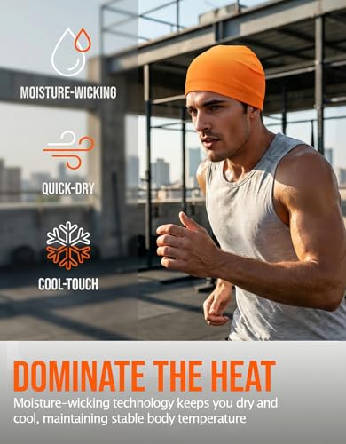 Image of Sweat Wicking Skull Caps Cooling Helmet Liner Hat Running Beanie Cycling Skullcap Sleeping Cap for Men Women