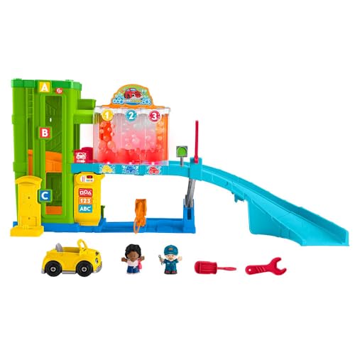 Garage éclairé Fisher-Price Little People avec rampe de voiture