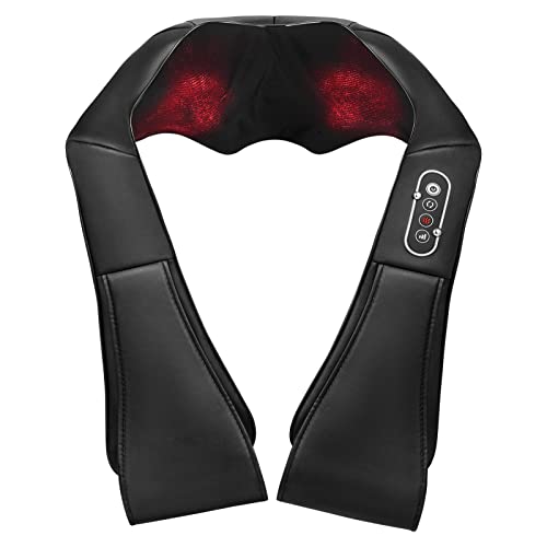 Shiatsu Back and Neck Massager, Shoulder Massagers with 3 Levels Adjustable Heat, 8 Nodes Deep Kneading Massage Pillow for Muscle Pain Relief, Christmas Gifts