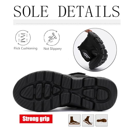 Womens Mens Waterproof Platform Snow Ankle Boots with Hook Loop Unisex Warm Fur Lined Comfortable Non Slip Thick Soles Winter Booties Outdoor Casual Snow Proof Walking Shoes4