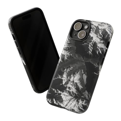Coque iPhone 15 rigide protégeant des rayures motif montagne artistique