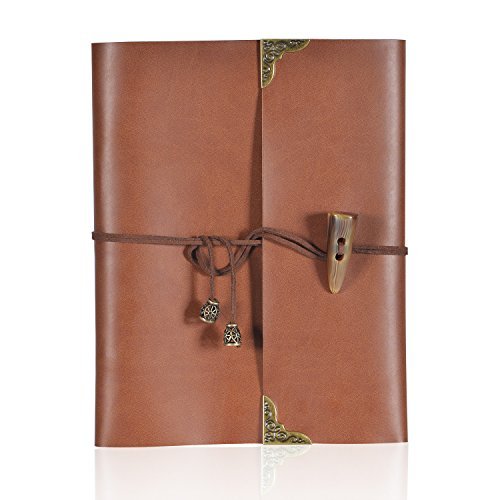 Photo Album Leather Cover DIY Scrapbook with 60 Pages Self-Adhesive Vintage Albums for Baby Anniversary Wedding Family Graduation Travel Memory