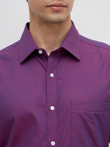 Image of Raymond Men Slim Fit Solid Pattern Pure Cotton Semicutaway Collar Full Sleeve Formal Shirt