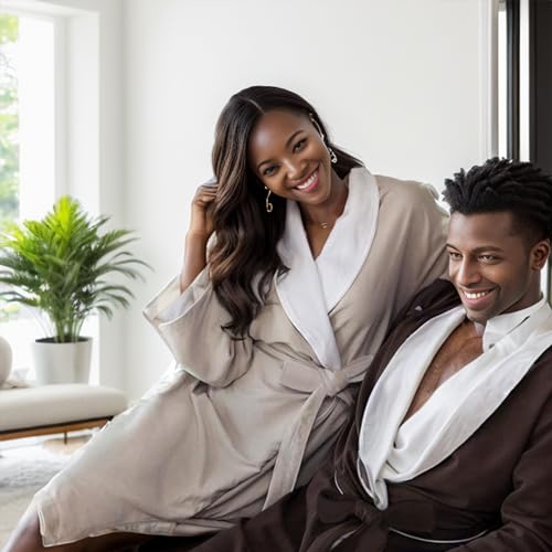 Luxury Robes For Men Cotton Bathrobe Microfiber Robe Double Layered Fabric SPA Hotel Robes4