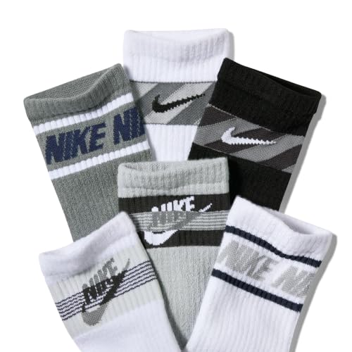 Image of Nike Unisex Kids' Everyday Cushioned Crew Socks (6-Pack) | Boys and Girls